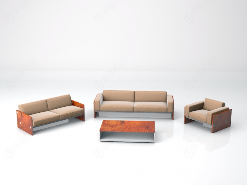 组合式沙发茶几组合C4D模型