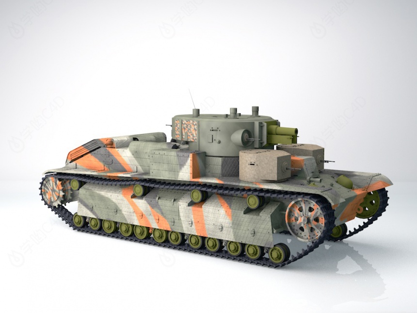 苏联T-28中型坦克C4D模型