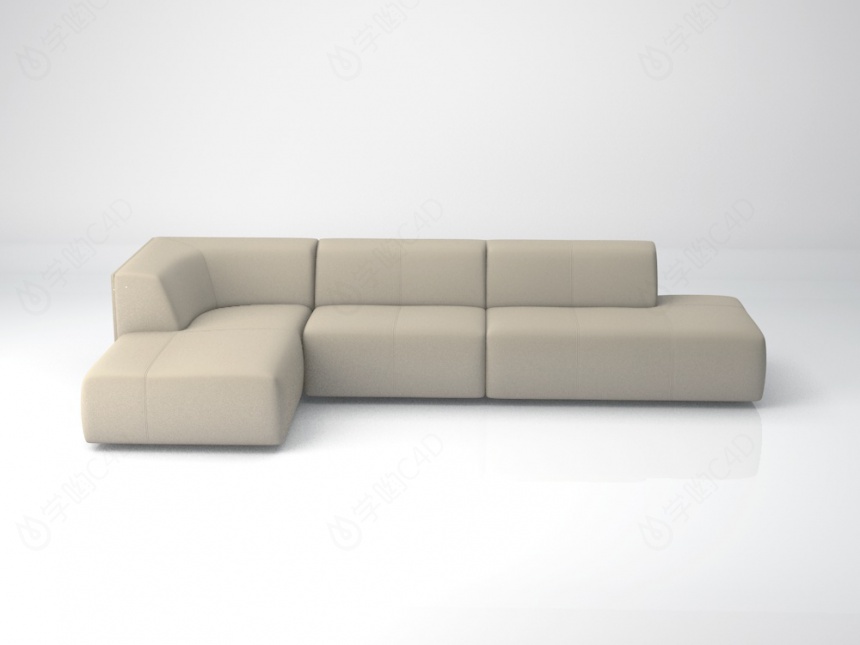 现代转角沙发C4D模型