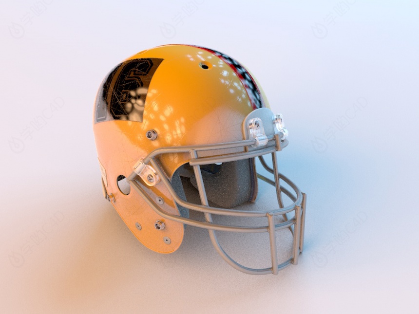 橄榄球头盔C4D模型