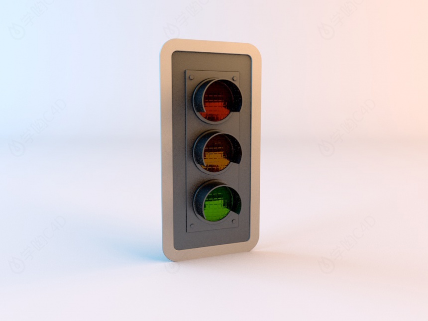 红绿灯C4D模型