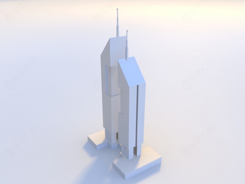 高科技建筑C4D模型