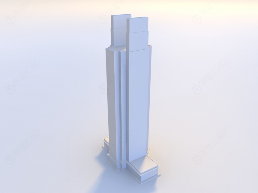 国贸建筑白模C4D模型