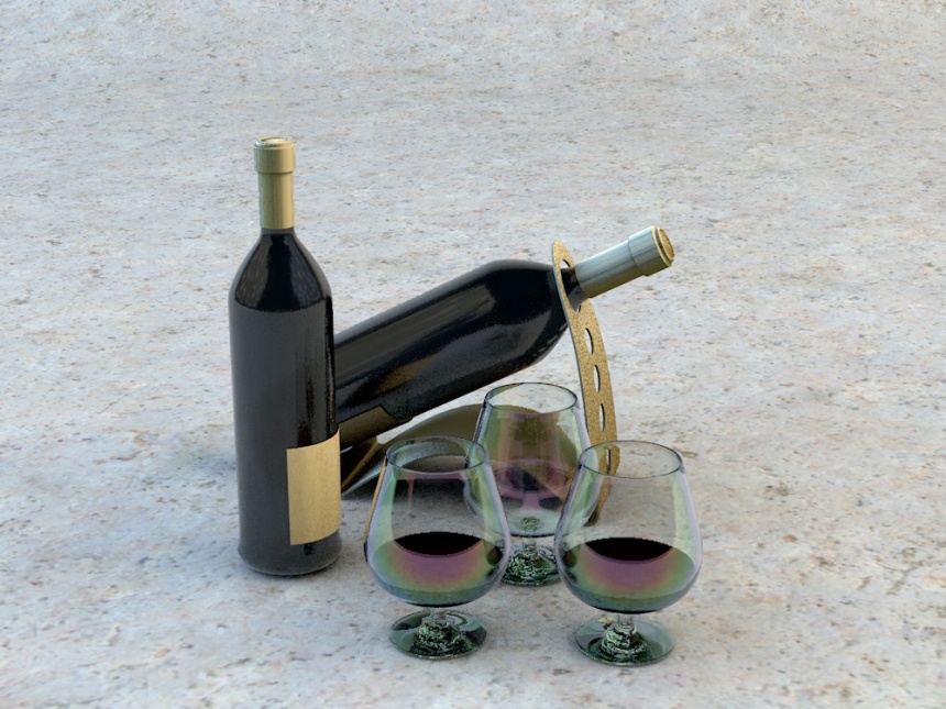 红酒C4D模型