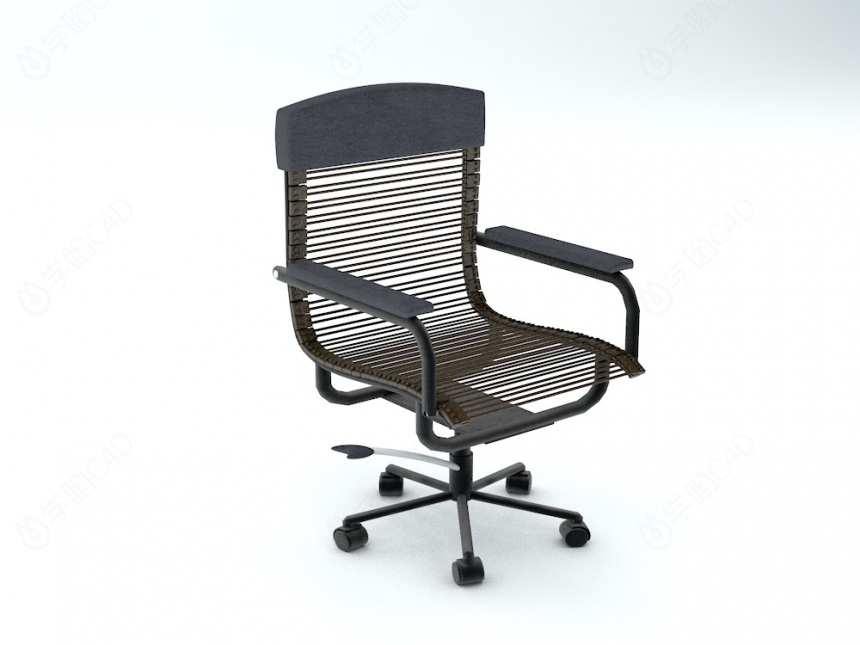 黑色办公椅C4D模型