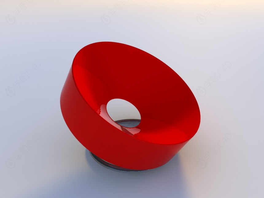 红色圆形椅子C4D模型