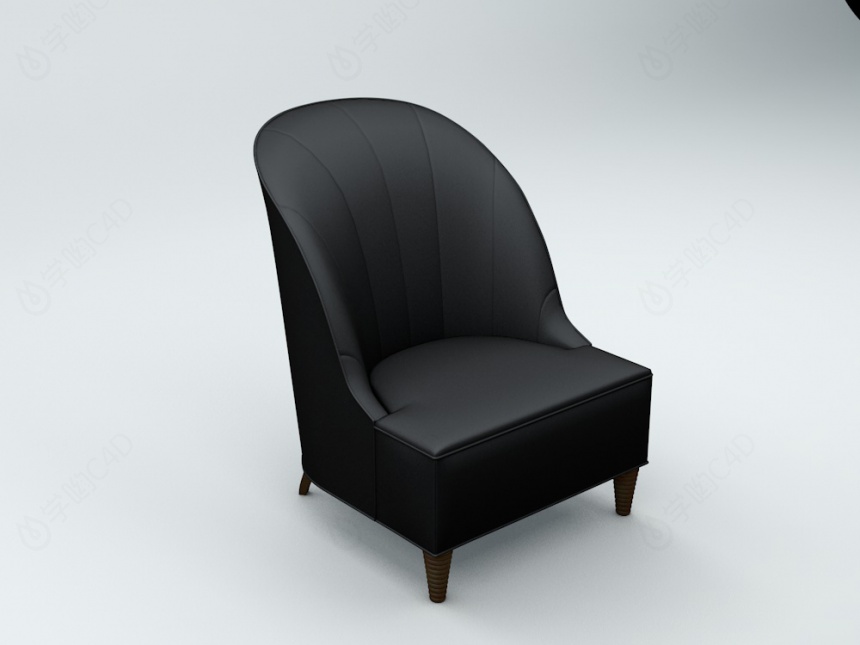 白色休闲椅C4D模型