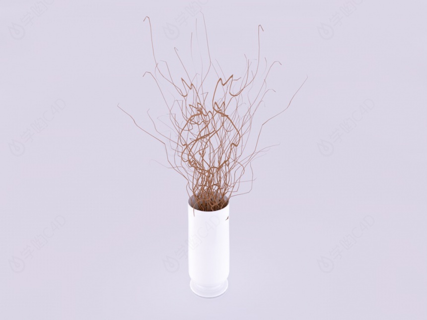 干枝花花瓶C4D模型