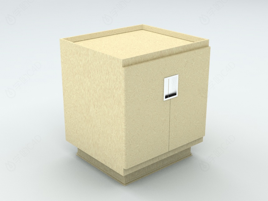 现代矮柜实木柜子C4D模型