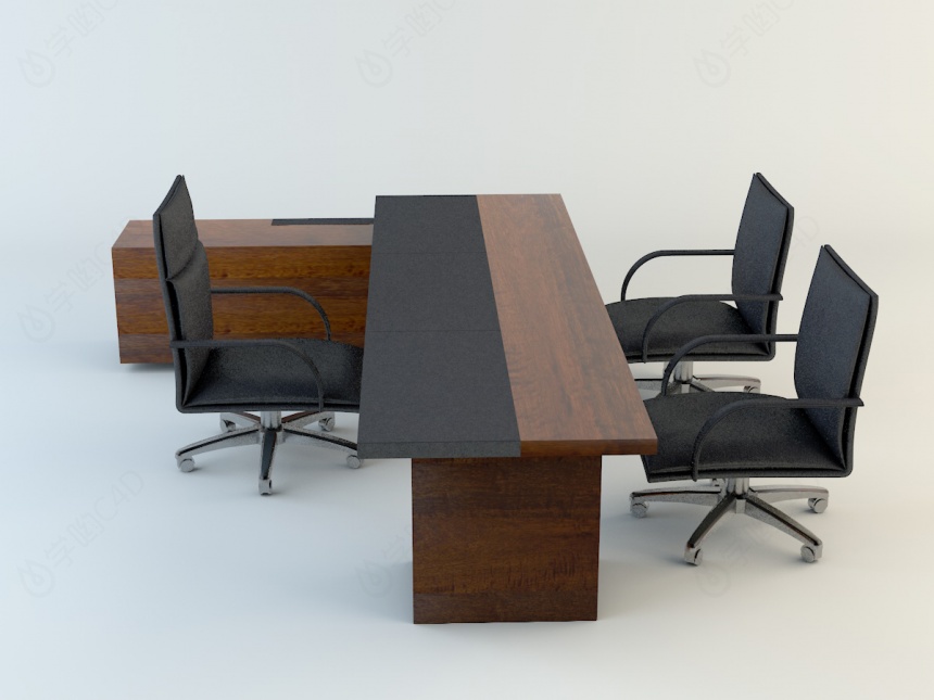老板办公桌椅组合C4D模型