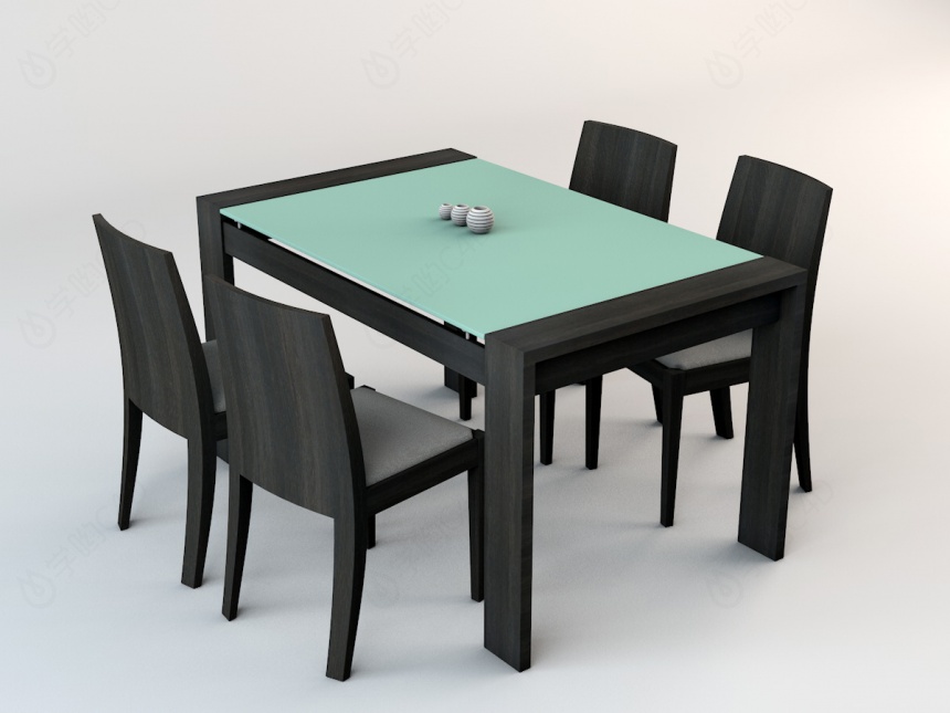 简易餐桌椅C4D模型