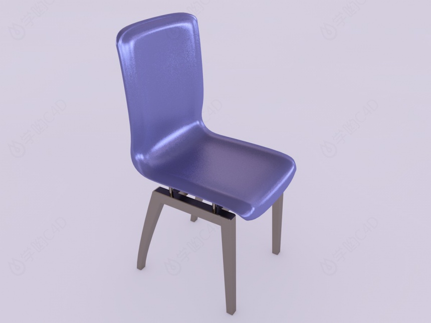 红色休闲椅C4D模型