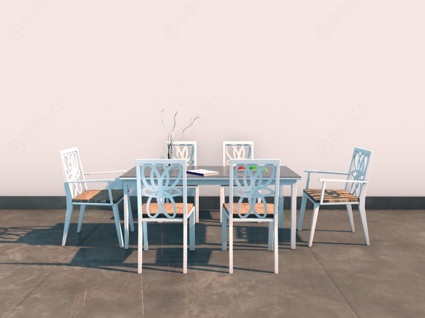 时尚餐桌椅C4D模型