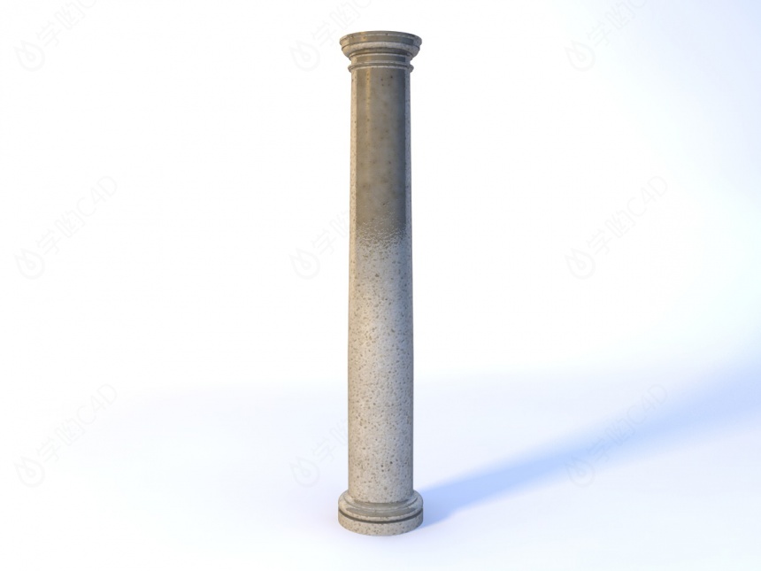 大理石柱沙色柱子C4D模型