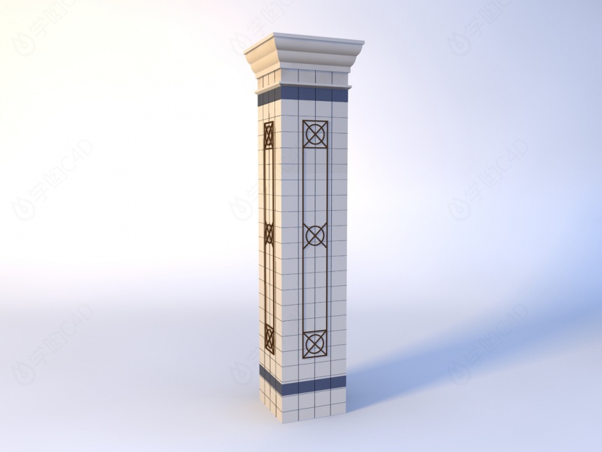 方形柱子C4D模型