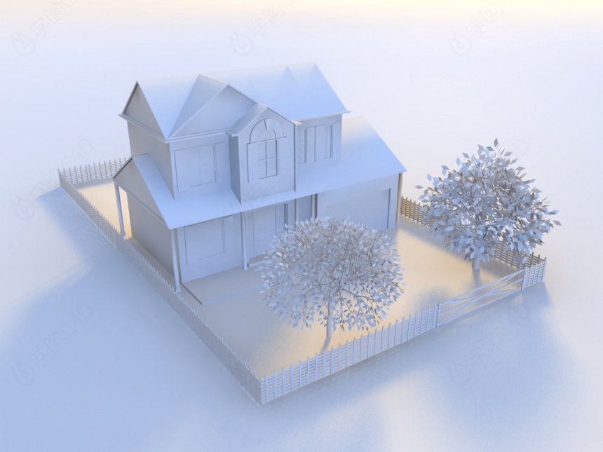 农村小院房子C4D模型