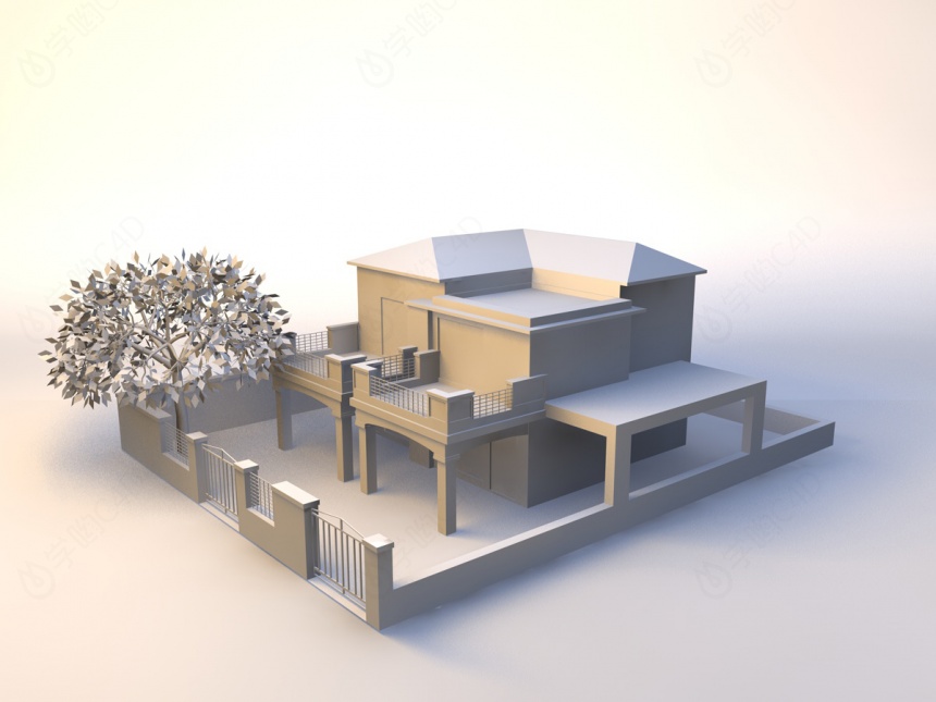 房子建筑4C4D模型