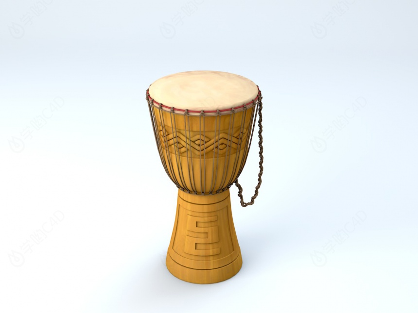 民族乐器非洲鼓C4D模型