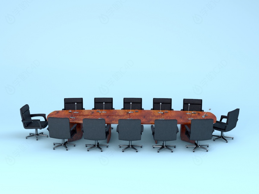 会议桌椅组合C4D模型