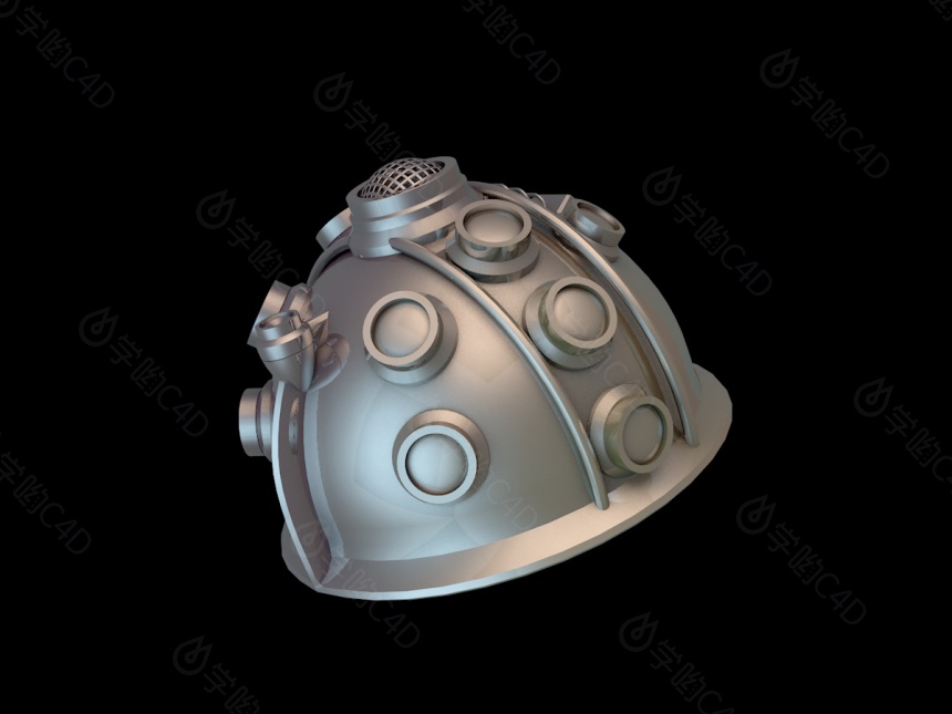 金属头盔C4D模型