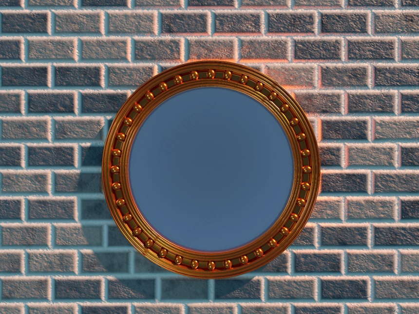 圆形镜子C4D模型