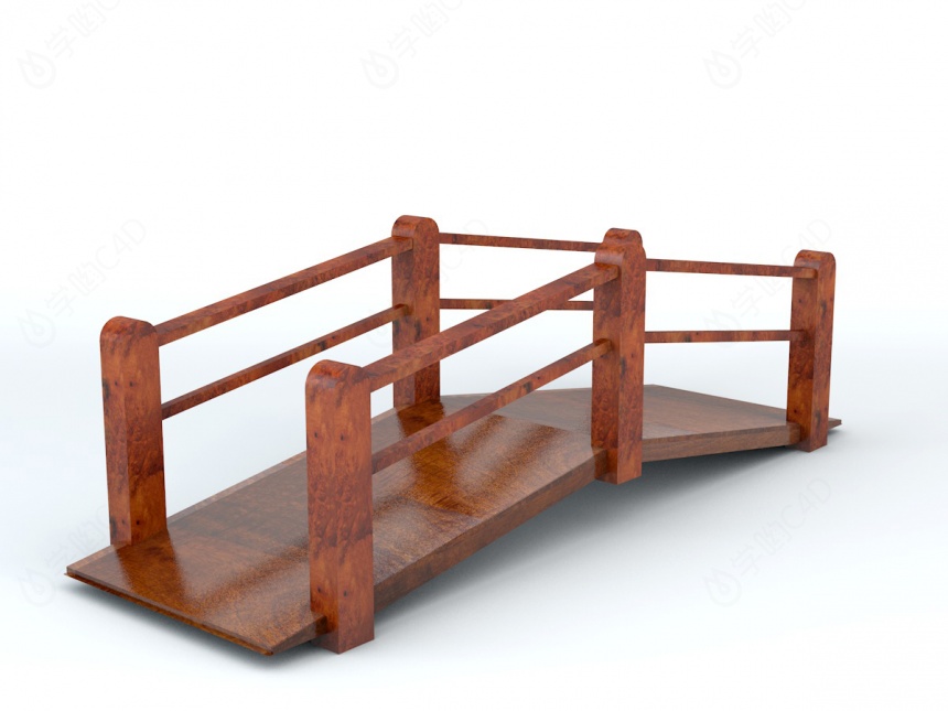 实木扶手桥C4D模型