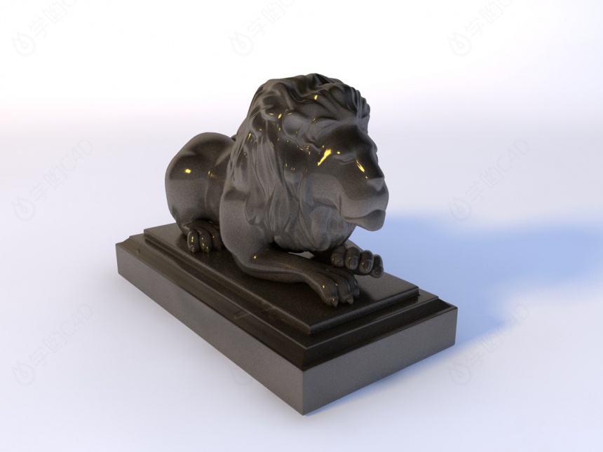 狮子雕塑C4D模型