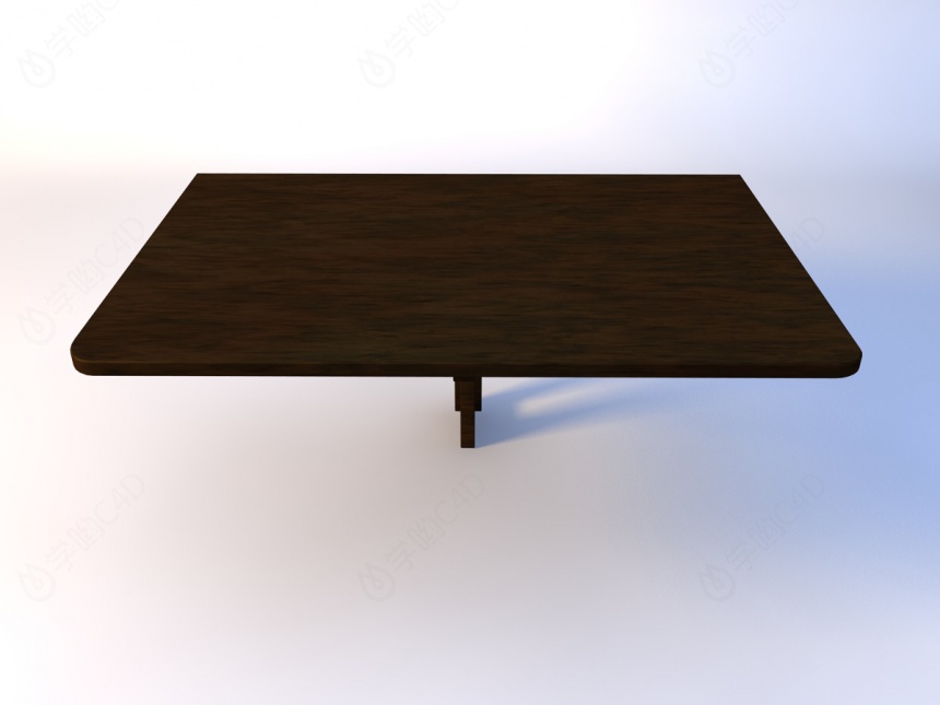 贴墙式实木桌C4D模型