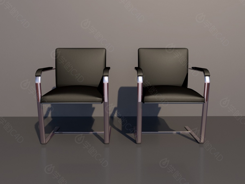 现代弓形椅C4D模型