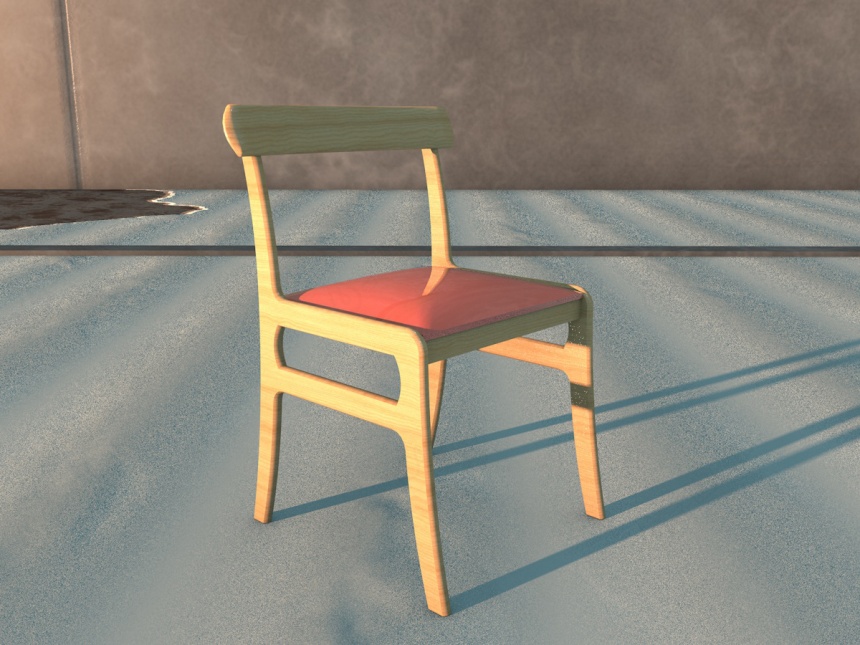 简约实木椅C4D模型