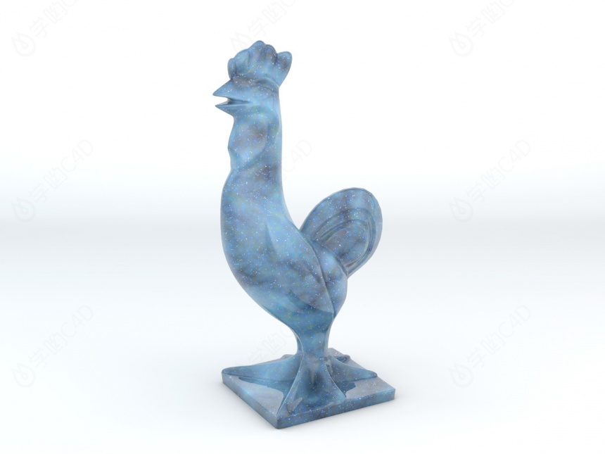公鸡雕塑摆件C4D模型