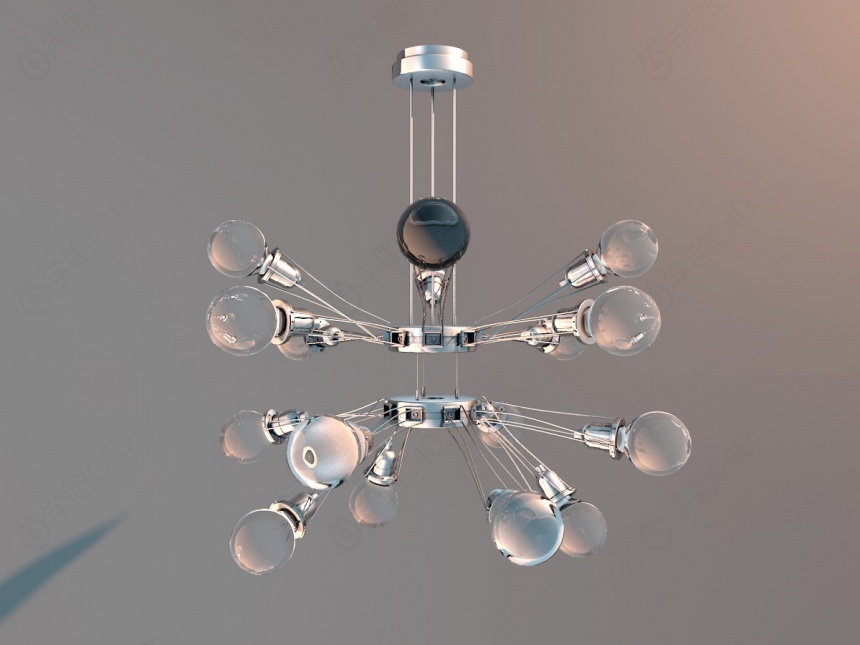 放射性吊灯C4D模型