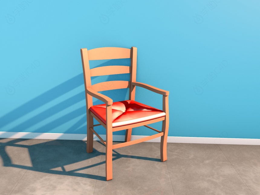 实木椅子C4D模型