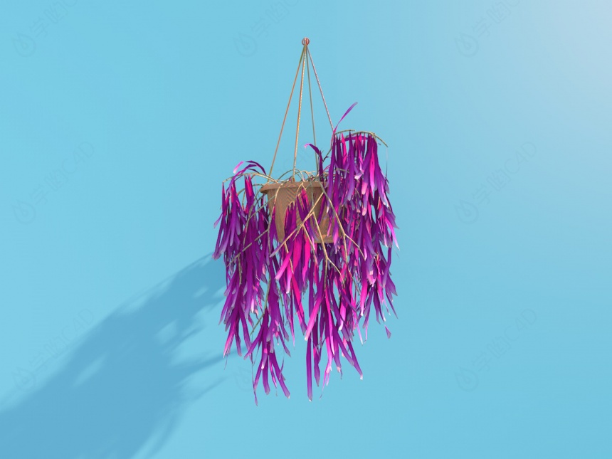 紫色吊篮C4D模型