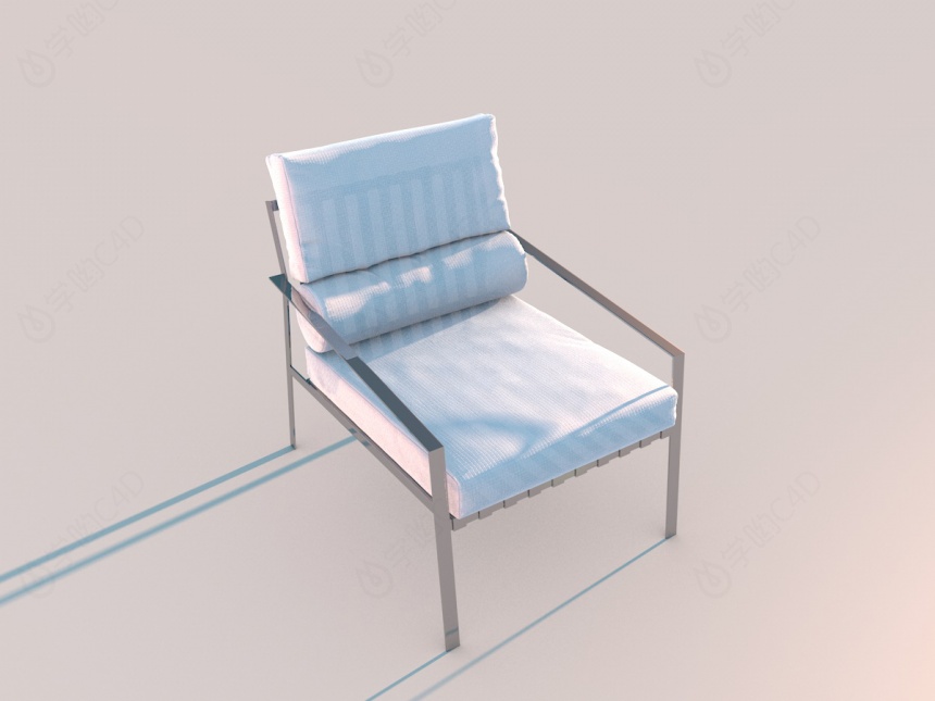 深色沙发躺椅C4D模型