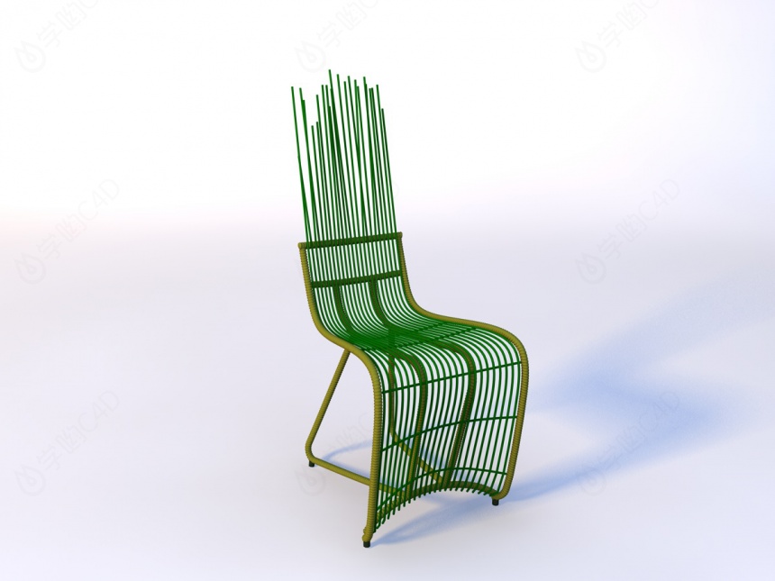 绿色艺术椅子C4D模型