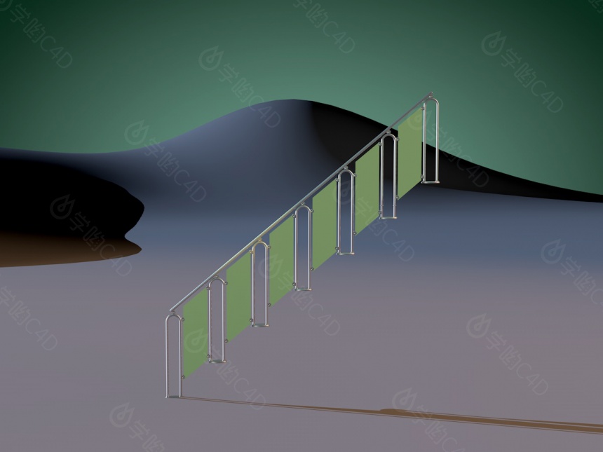 简约楼梯扶手C4D模型