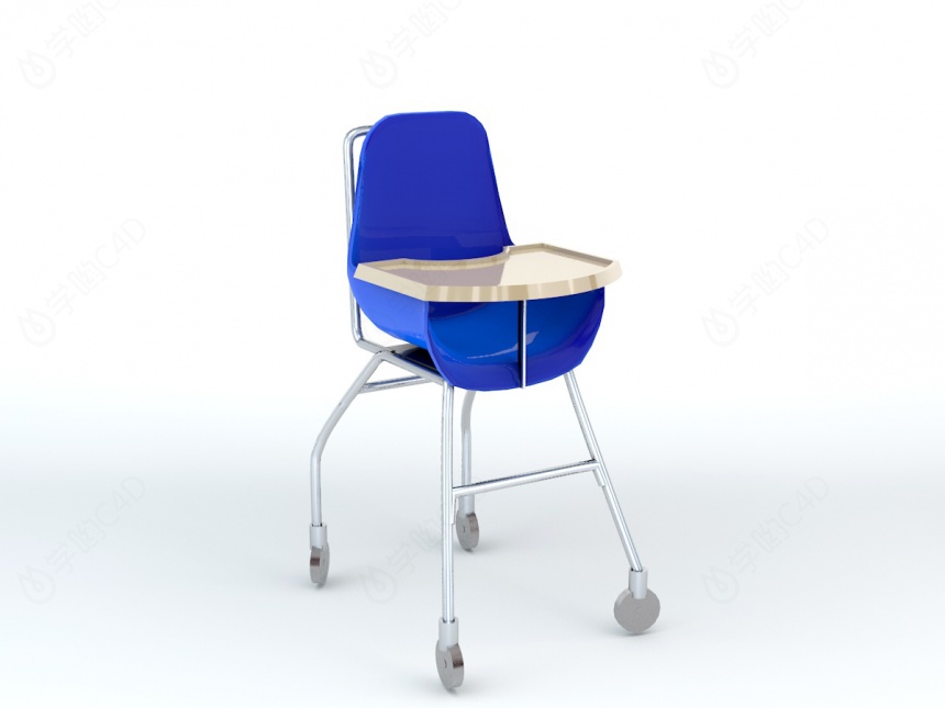儿童移动餐椅C4D模型