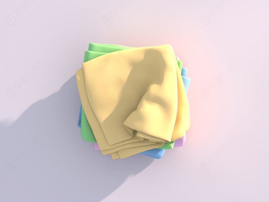 彩色毛巾C4D模型
