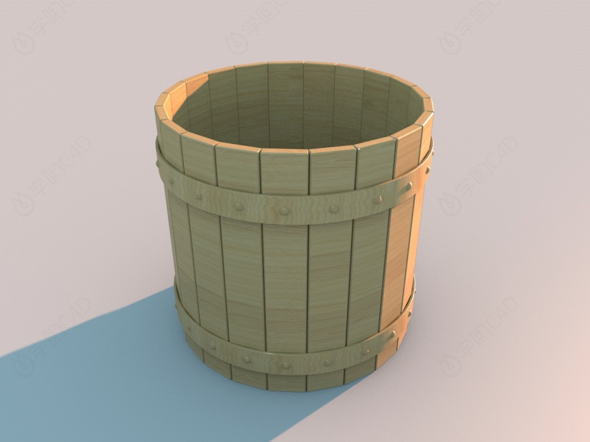 足浴木桶C4D模型