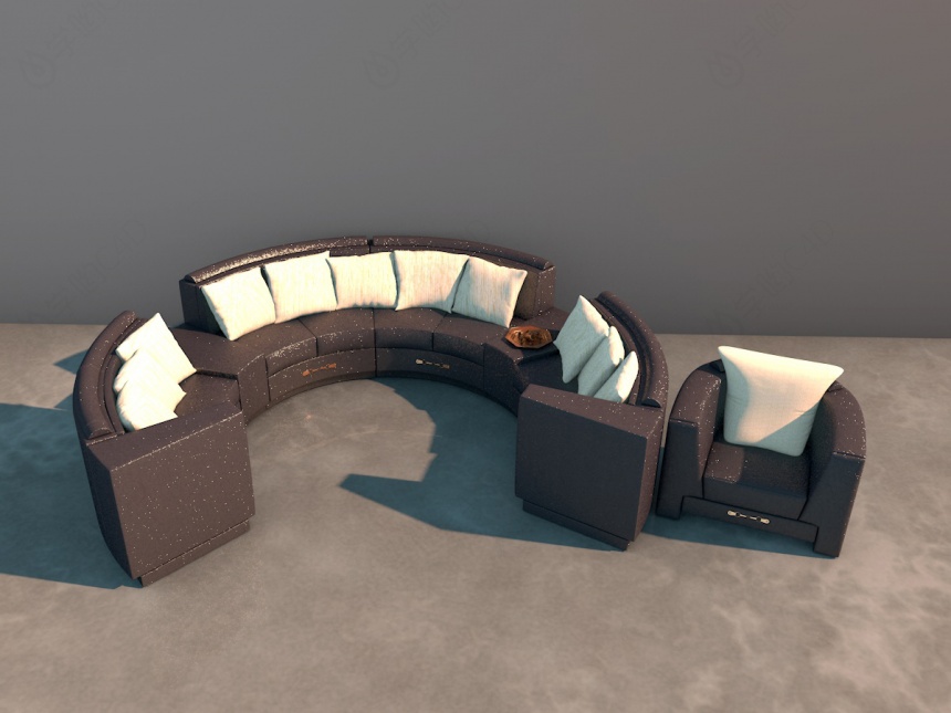 环形沙发C4D模型
