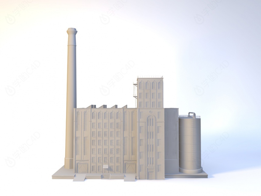 化工厂C4D模型