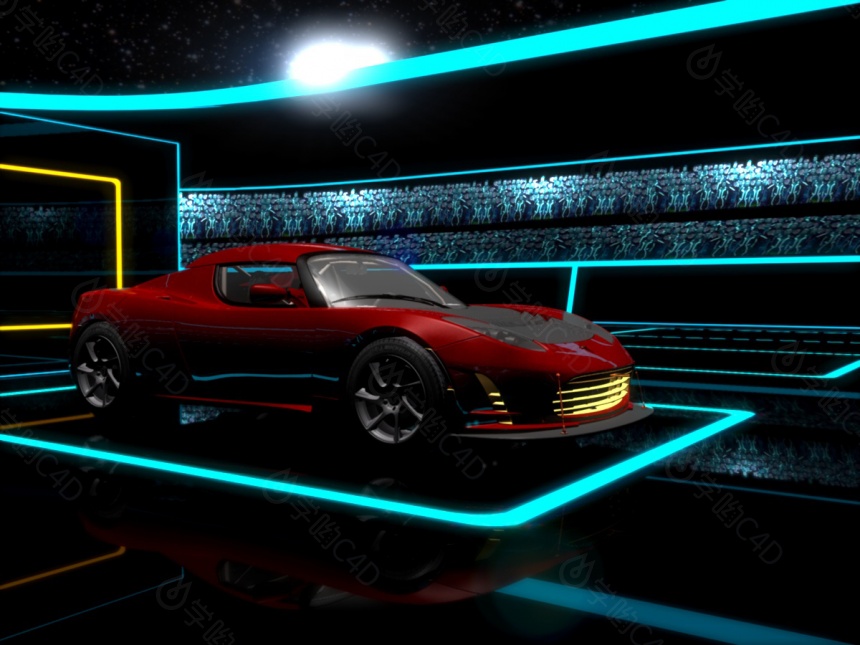 特斯拉RoadsterC4D模型