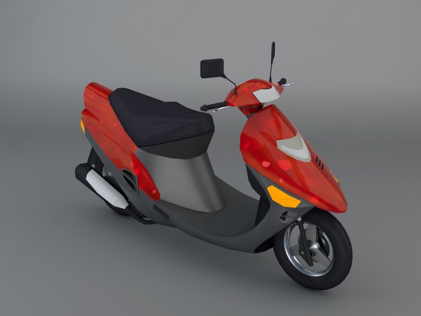 电动摩托车C4D模型