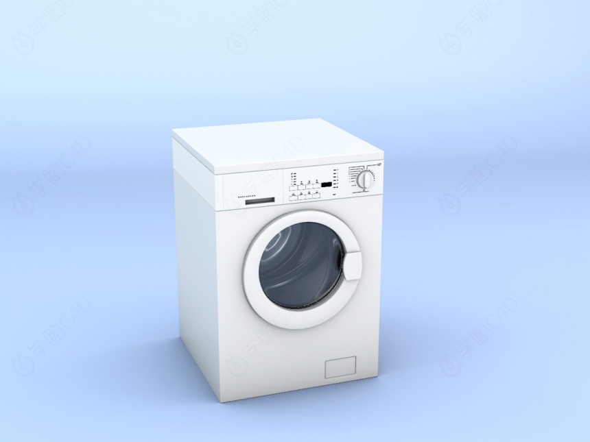 卫生间滚筒洗衣机C4D模型