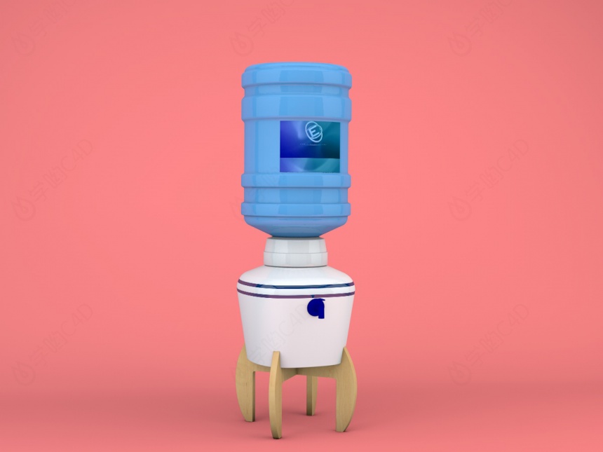 桶装支架饮水机C4D模型