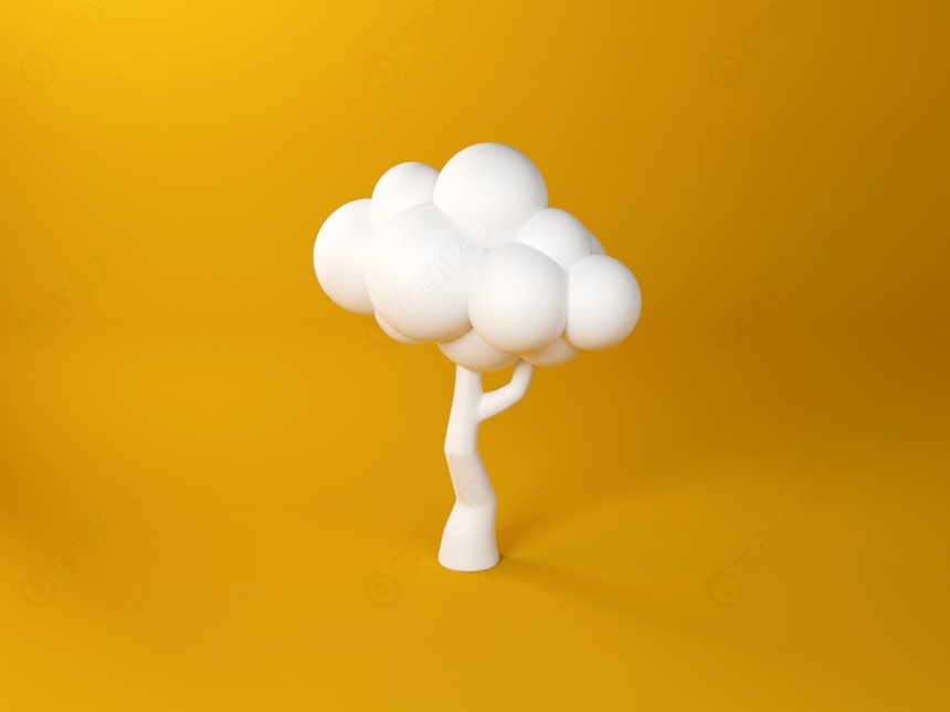 云彩树C4D模型