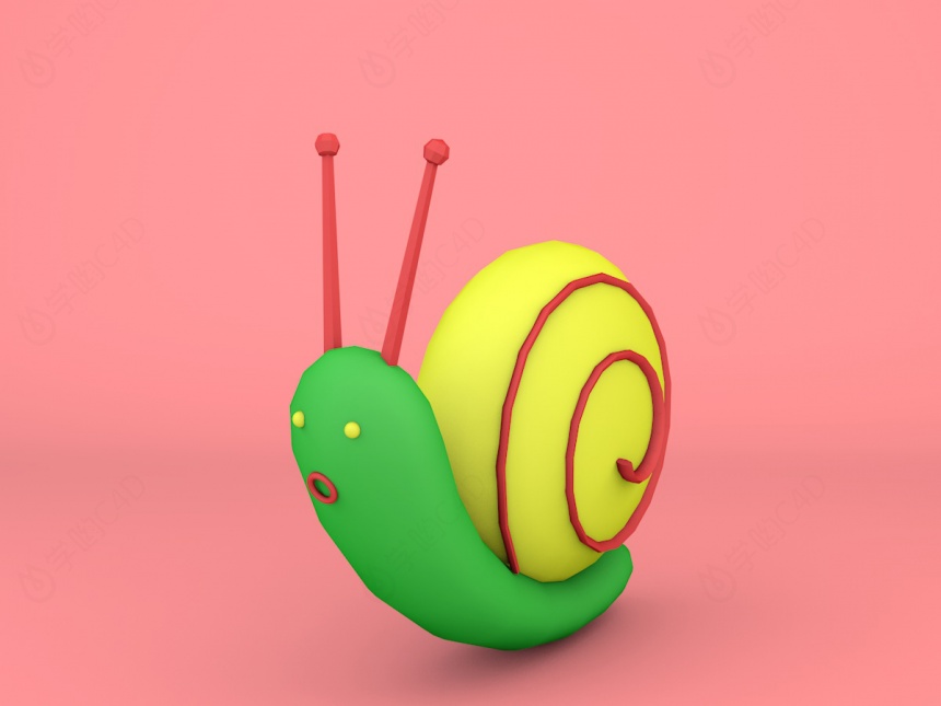 卡通蜗牛C4D模型