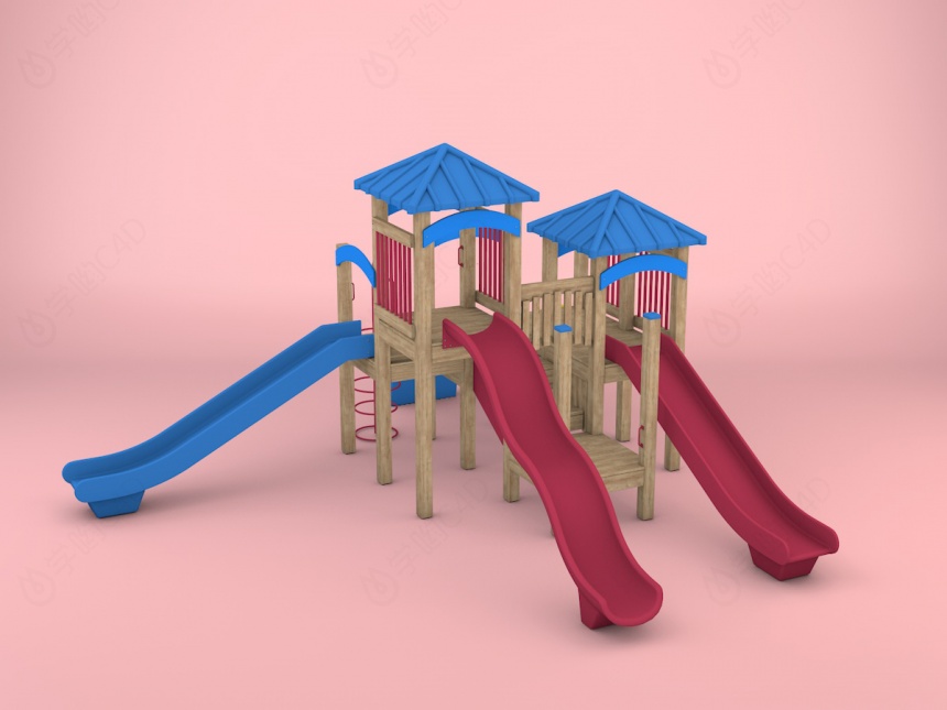 室外儿童滑滑梯C4D模型