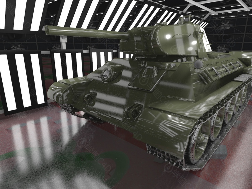 中式T-34-76中型坦克C4D模型